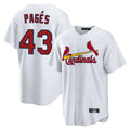 Johmsee St. Louis Cardinals #43 Pedro Pages Player White Home Game Stitched Jerseys