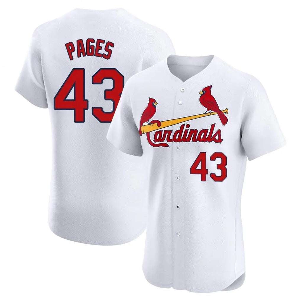 Johmsee St. Louis Cardinals #43 Pedro Pages Player White Home Limited Elite Stitched Jerseys