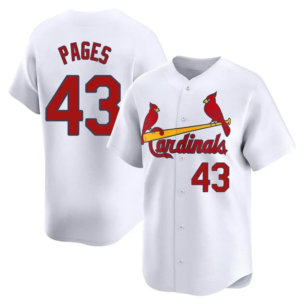 Johmsee St. Louis Cardinals #43 Pedro Pages Player White Home Limited Stitched Jerseys