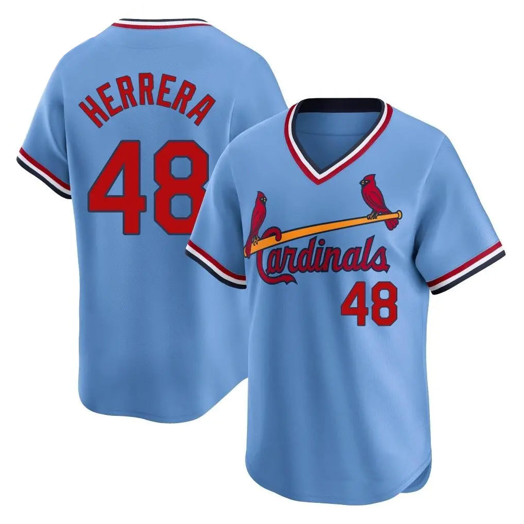 Johmsee St. Louis Cardinals #48 Ivan Herrera Player Light Blue City Connect Home T-shirt Stitched Jerseys