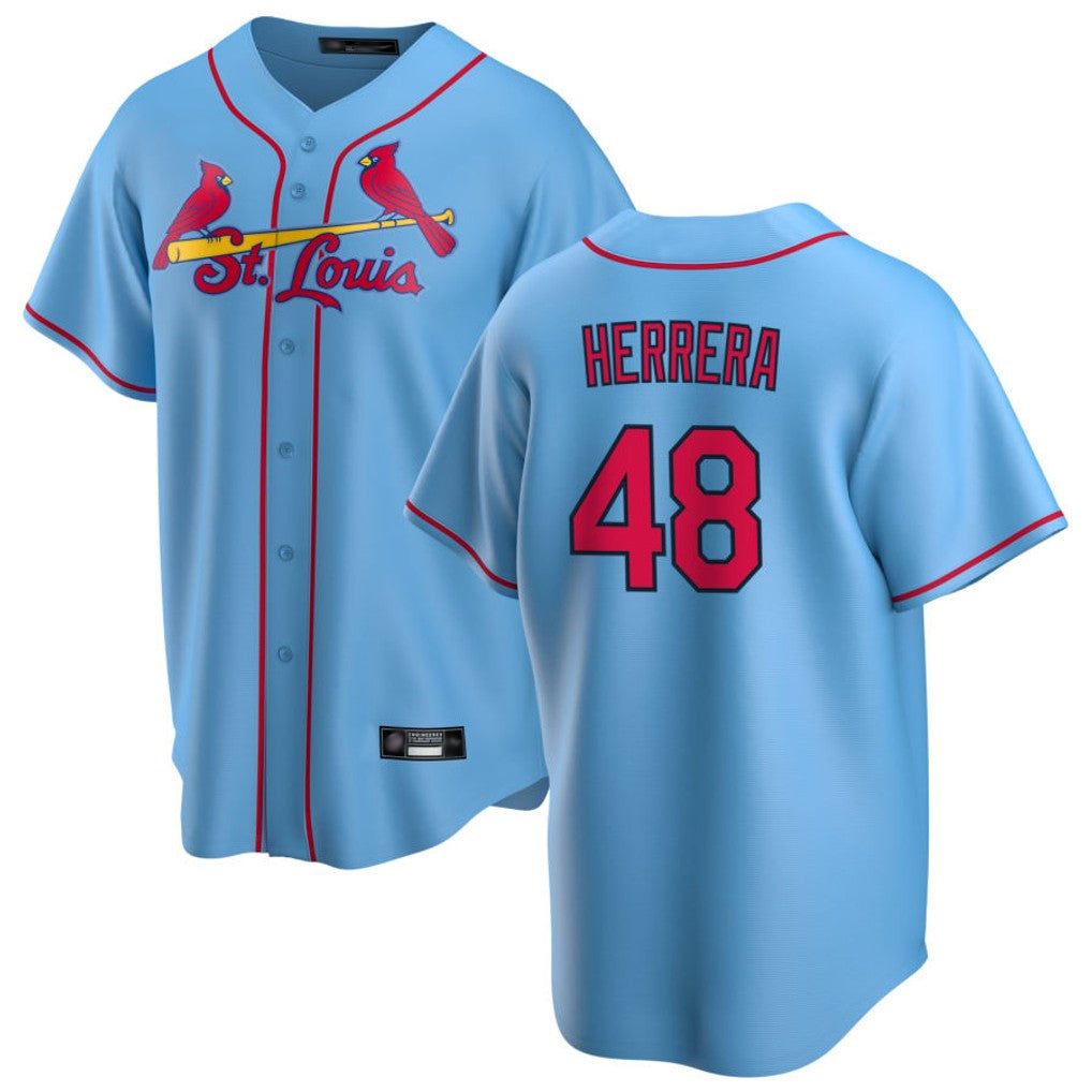 Johmsee St. Louis Cardinals #48 Ivan Herrera Player Light Blue  Home Game Stitched Jerseys