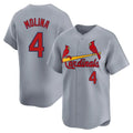 Johmsee St. Louis Cardinals #4 Yadier Molina Player Gray Home Limited Stitched Jerseys