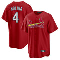 Johmsee St. Louis Cardinals #4 Yadier Molina Player Red Home Game Stitched Jerseys