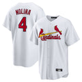 Johmsee St. Louis Cardinals #4 Yadier Molina Player White Home Game Stitched Jerseys