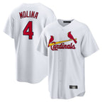 Johmsee St. Louis Cardinals #4 Yadier Molina Player White Home Game Stitched Jerseys