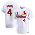 Johmsee St. Louis Cardinals #4 Yadier Molina Player White Home Limited Stitched Jerseys