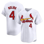 Johmsee St. Louis Cardinals #4 Yadier Molina Player White Home Limited Stitched Jerseys