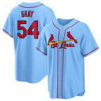 Johmsee St. Louis Cardinals #54 Sonny Gray Player Light Blue Home Game Stitched Jerseys