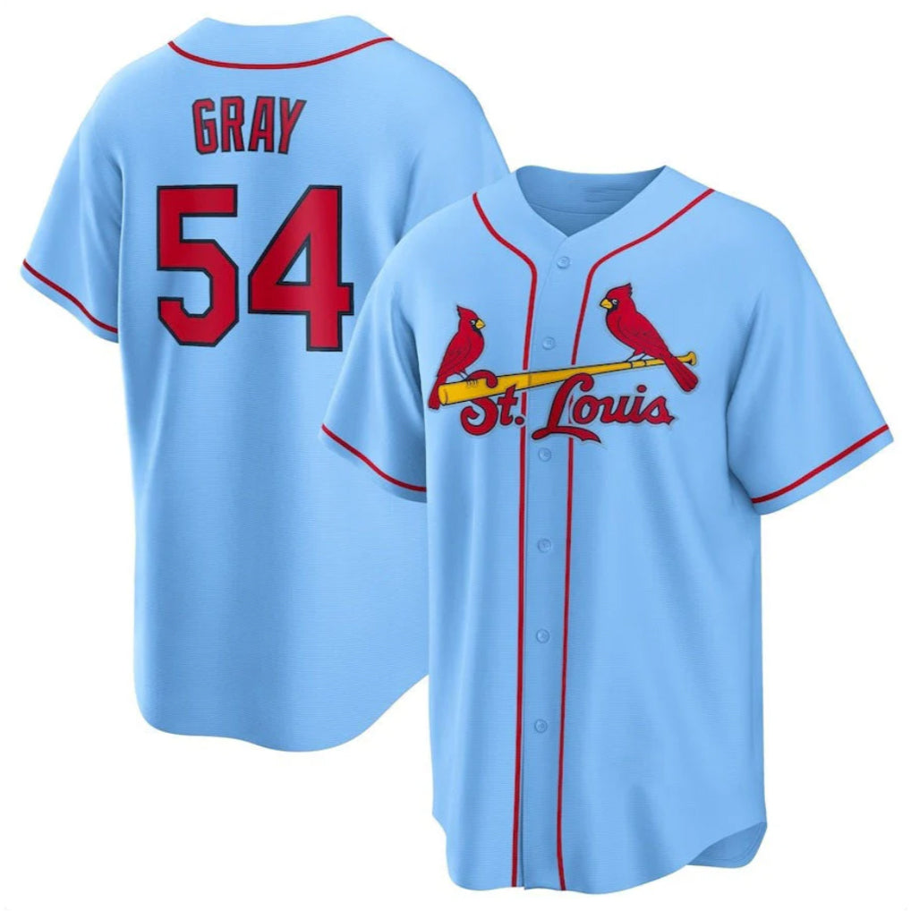 Johmsee St. Louis Cardinals #54 Sonny Gray Player Light Blue Home Game Stitched Jerseys