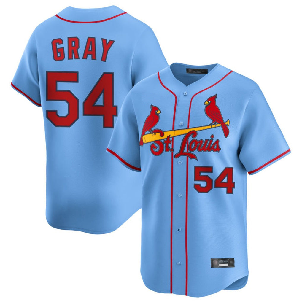 Johmsee St. Louis Cardinals #54 Sonny Gray Player Light Blue Home Limited Stitched Jerseys