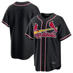 Johmsee St. Louis Cardinals Blank Player Black Replica Carbon Fashion Stitched Jerseys