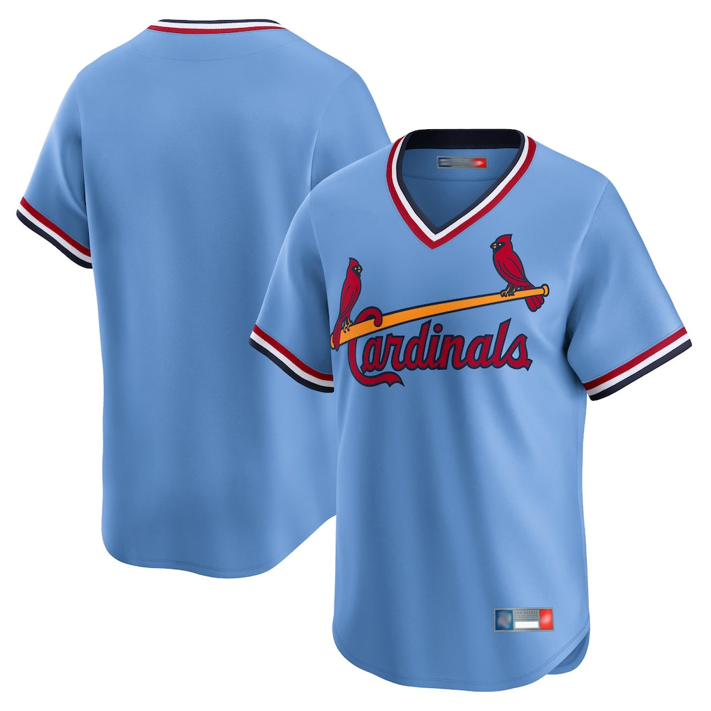 Johmsee St. Louis Cardinals Blank Player Light Blue Cooperstown Collection Limited T-shirt Stitched Jerseys
