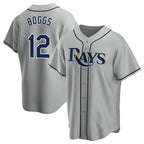 Johmsee T.Bay Rays #12 Wade Boggs Player Gray Home Game Stitched Jerseys