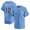 Johmsee T.Bay Rays #12 Wade Boggs Player Light Blue Home Limited Stitched Jerseys