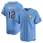 Johmsee T.Bay Rays #12 Wade Boggs Player Light Blue Home Limited Stitched Jerseys