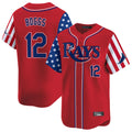 Johmsee T.Bay Rays #12 Wade Boggs Player Red 2025 Independence Day Vapor Premier Limited Stitched Jerseys
