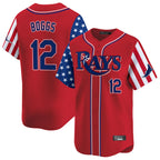 Johmsee T.Bay Rays #12 Wade Boggs Player Red 2025 Independence Day Vapor Premier Limited Stitched Jerseys