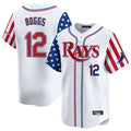 Johmsee T.Bay Rays #12 Wade Boggs Player White 2025 Independence Day Vapor Premier Limited Stitched Jerseys