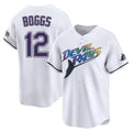 Johmsee T.Bay Rays #12 Wade Boggs Player White City Connect Home Stitched Jerseys