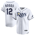 Johmsee T.Bay Rays #12 Wade Boggs Player White Home Limited Stitched Jerseys