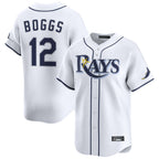 Johmsee T.Bay Rays #12 Wade Boggs Player White Home Limited Stitched Jerseys