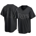 Johmsee T.Bay Rays #13 Junior Caminero Player Black Home Game Stitched Jerseys