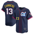Johmsee T.Bay Rays #13 Junior Caminero Player Navy All-star Limited Stitched Jersey