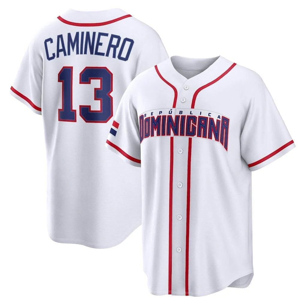 Johmsee T.Bay Rays #13 Junior Caminero Player White 2026 World Classic Limited Stitched Jerseys