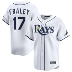 Johmsee T.Bay Rays #17 Jake Fraley Player White Home Limited Stitched Jerseys