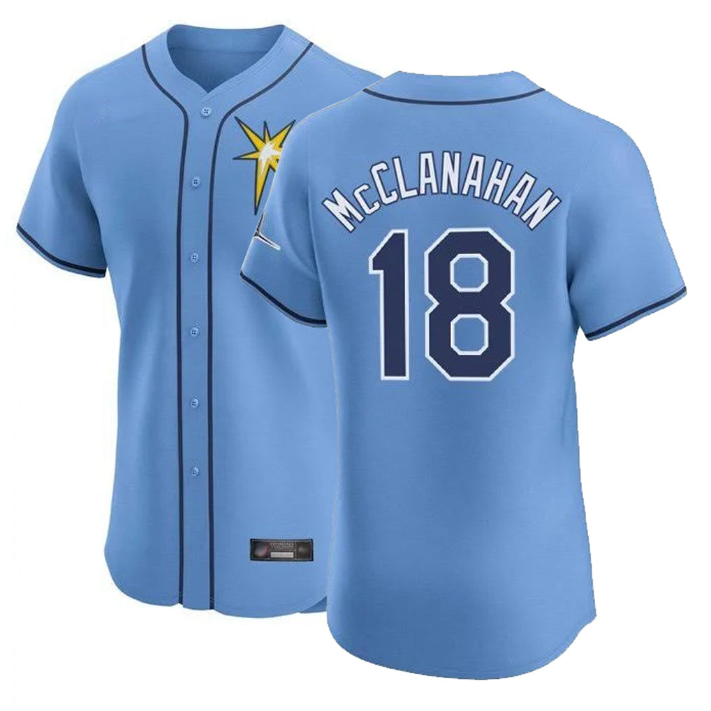 Johmsee T.Bay Rays #18 Shane McClanahan Player Light Blue Home Limited Stitched Jerseys