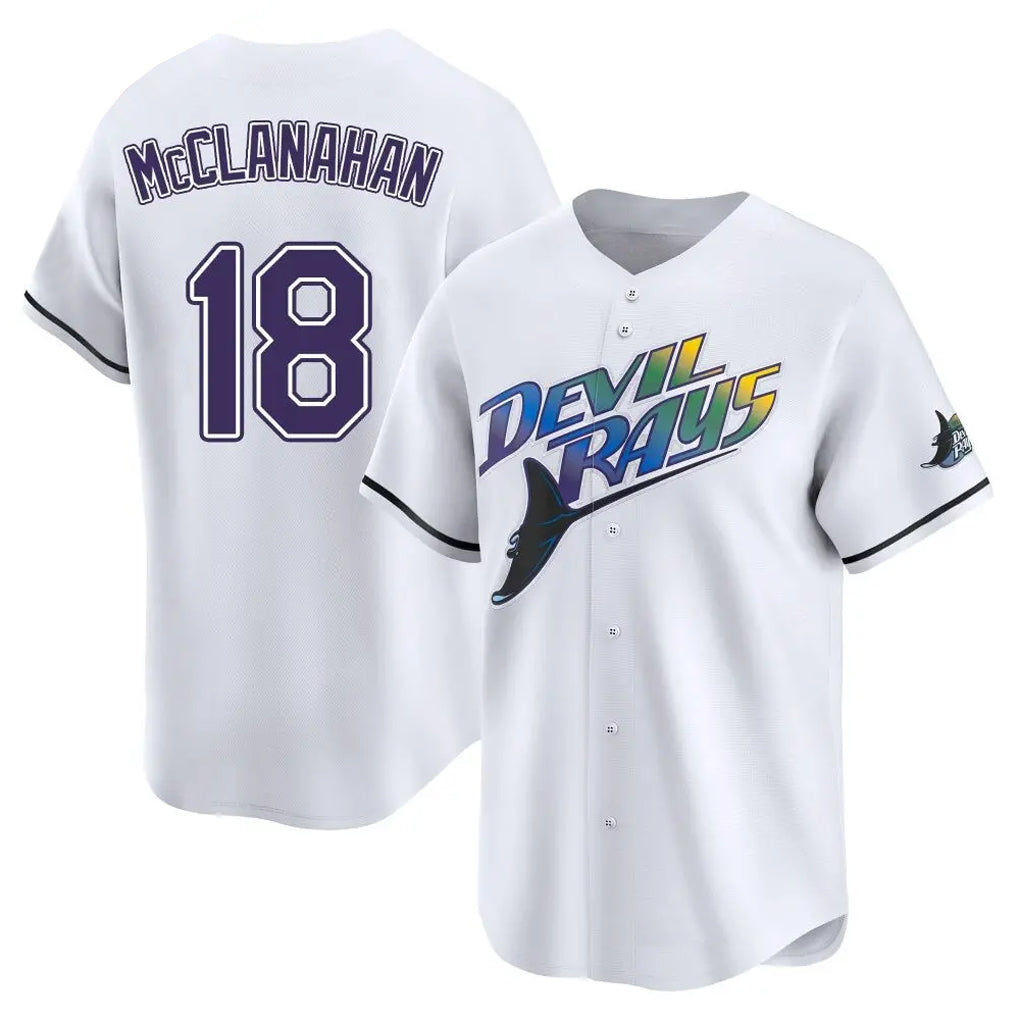 Johmsee T.Bay Rays #18 Shane McClanahan Player White City Connect Home Stitched Jerseys