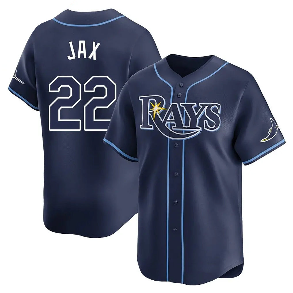Johmsee T.Bay Rays #22 Griffin Jax Player Navy Home Limited Stitched Jerseys