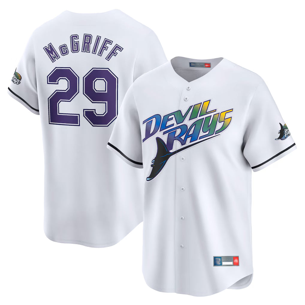 Johmsee T.Bay Rays #29 Fred McGriff Player White City Connect Home Stitched Jerseys