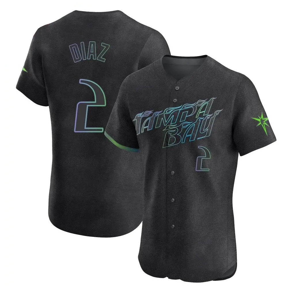 Johmsee T.Bay Rays #2 Yandy Diaz Player Black City Connect Home Limited Elite Stitched Jerseys