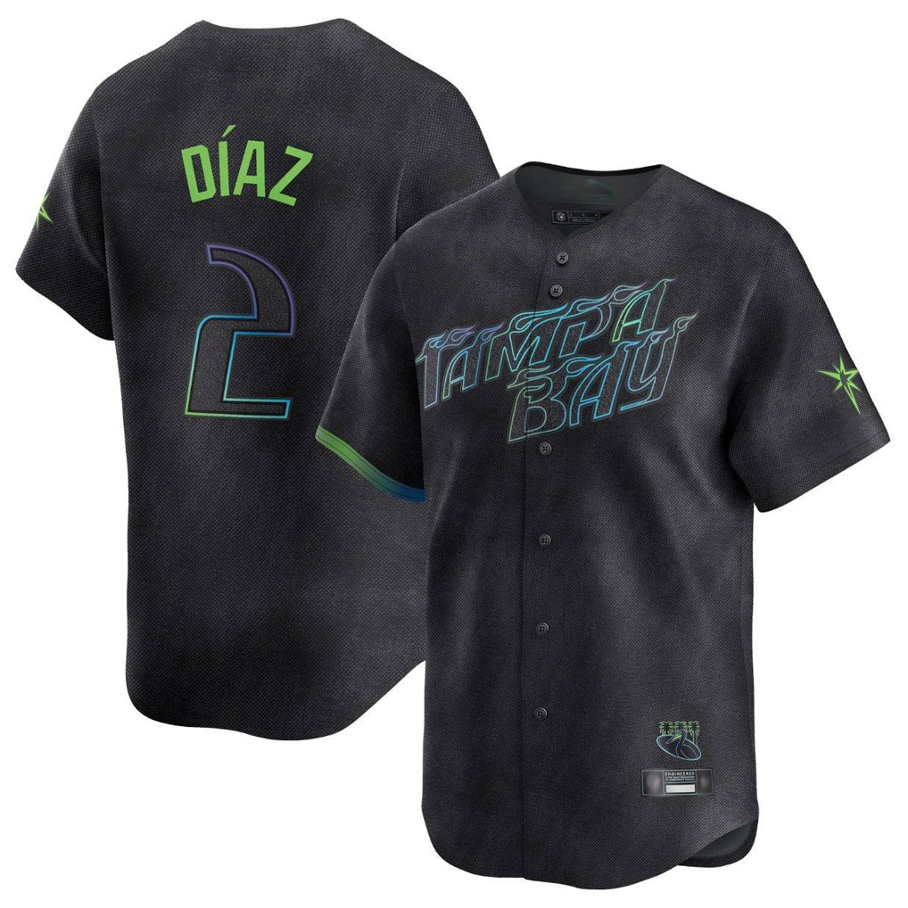Johmsee T.Bay Rays #2 Yandy Diaz Player Black City Connect Home Limited Stitched Jerseys