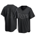 Johmsee T.Bay Rays #2 Yandy Diaz Player Black Home Game Stitched Jerseys