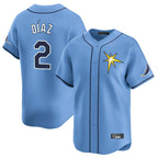 Johmsee T.Bay Rays #2 Yandy Diaz Player Light Blue Home Limited Stitched Jerseys