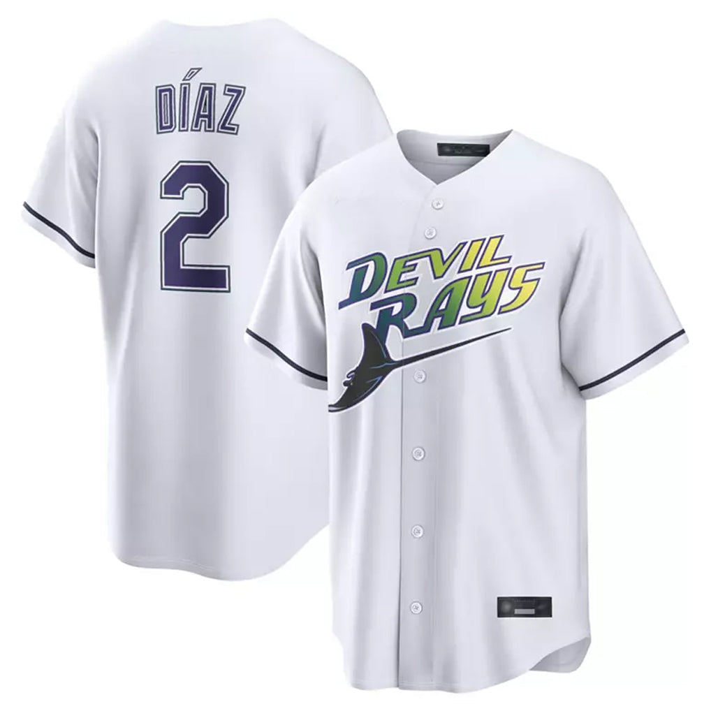 Johmsee T.Bay Rays #2 Yandy Diaz Player White City Connect Home Stitched Jerseys