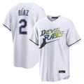 Johmsee T.Bay Rays #2 Yandy Diaz Player White City Connect Home Stitched Jerseys