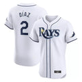 Johmsee T.Bay Rays #2 Yandy Diaz Player White Home Limited Elite Stitched Jerseys
