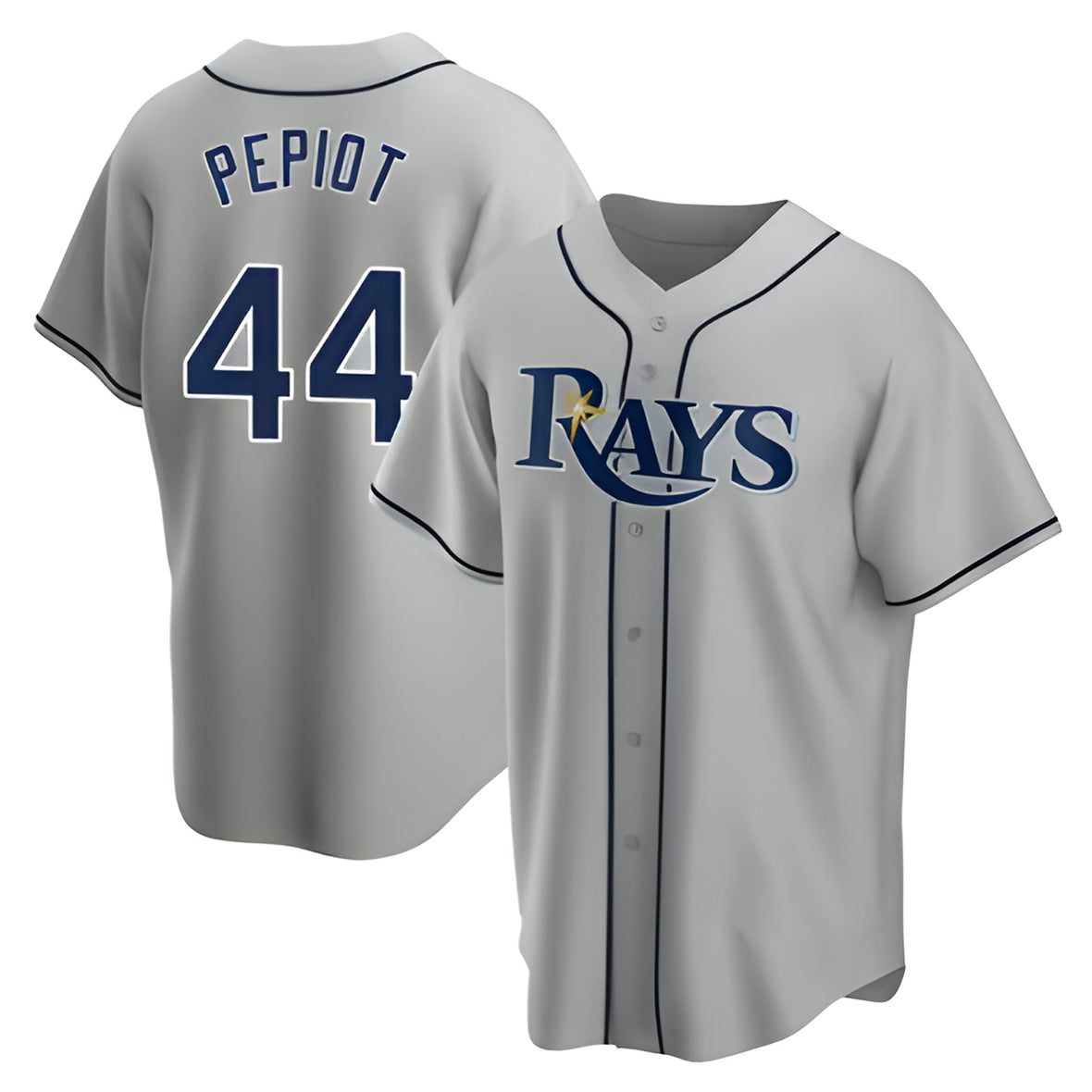 Johmsee T.Bay Rays #44 Ryan Pepiot Player Gray Home Game Stitched Jerseys