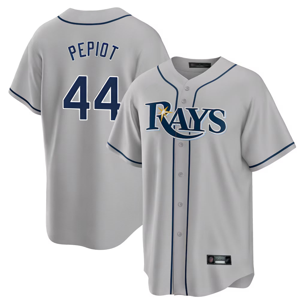 Johmsee T.Bay Rays #44 Ryan Pepiot Player Gray Home Limited Stitched Jerseys