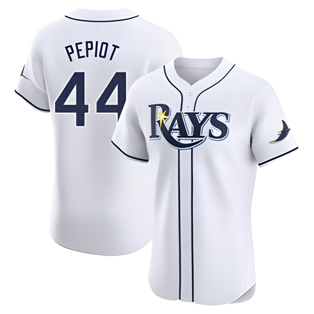 Johmsee T.Bay Rays #44 Ryan Pepiot Player White Home Limited Elite Stitched Jerseys