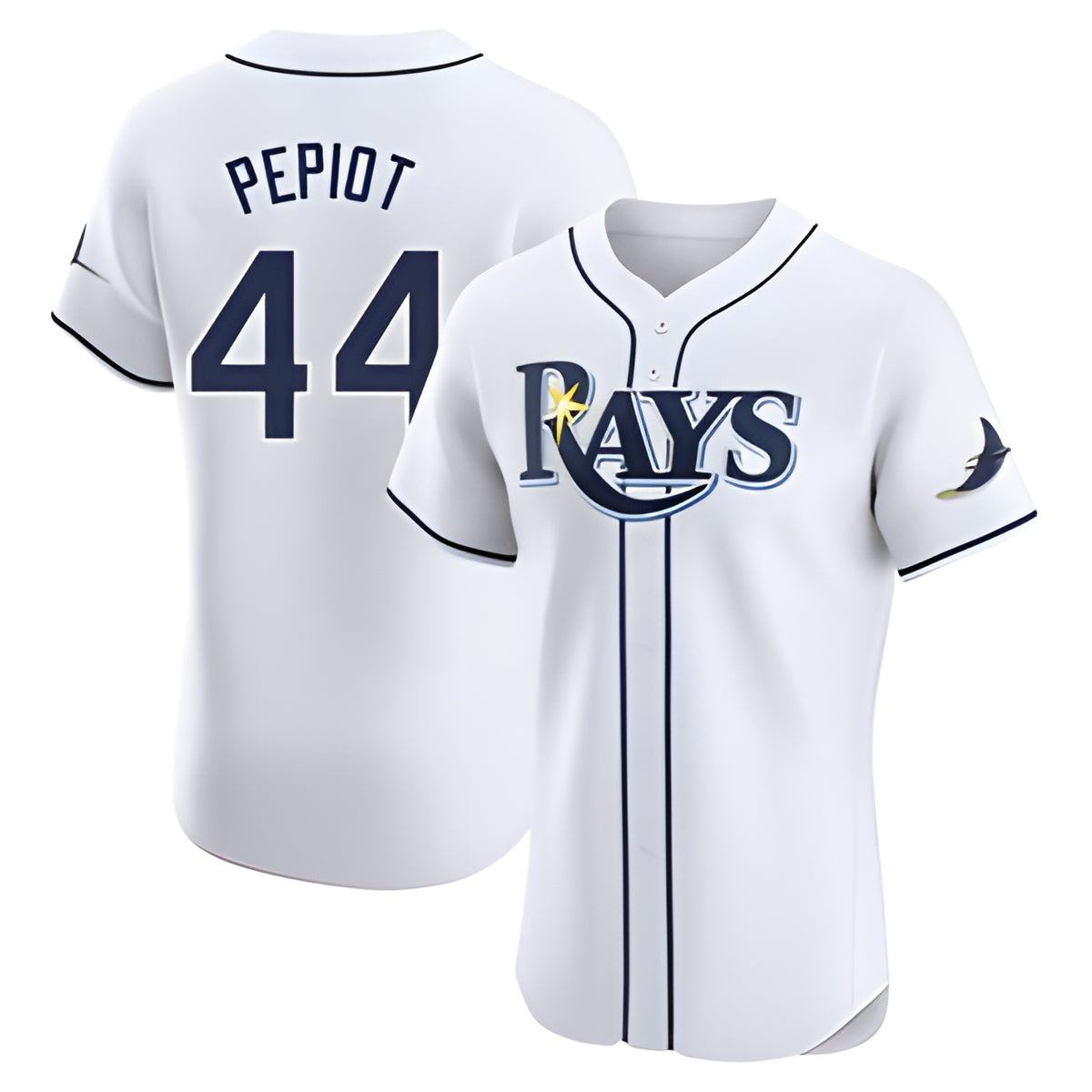 Johmsee T.Bay Rays #44 Ryan Pepiot Player White Home Limited Elite Stitched Jerseys