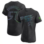 Johmsee T.Bay Rays #57 Drew Rasmussen Player Black City Connect Home Limited Elite Stitched Jerseys