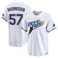 Johmsee T.Bay Rays #57 Drew Rasmussen Player White City Connect Home Stitched Jerseys