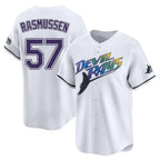 Johmsee T.Bay Rays #57 Drew Rasmussen Player White City Connect Home Stitched Jerseys