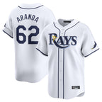 Johmsee T.Bay Rays #62 Jonathan Aranda Player White Home Limited Stitched Jerseys
