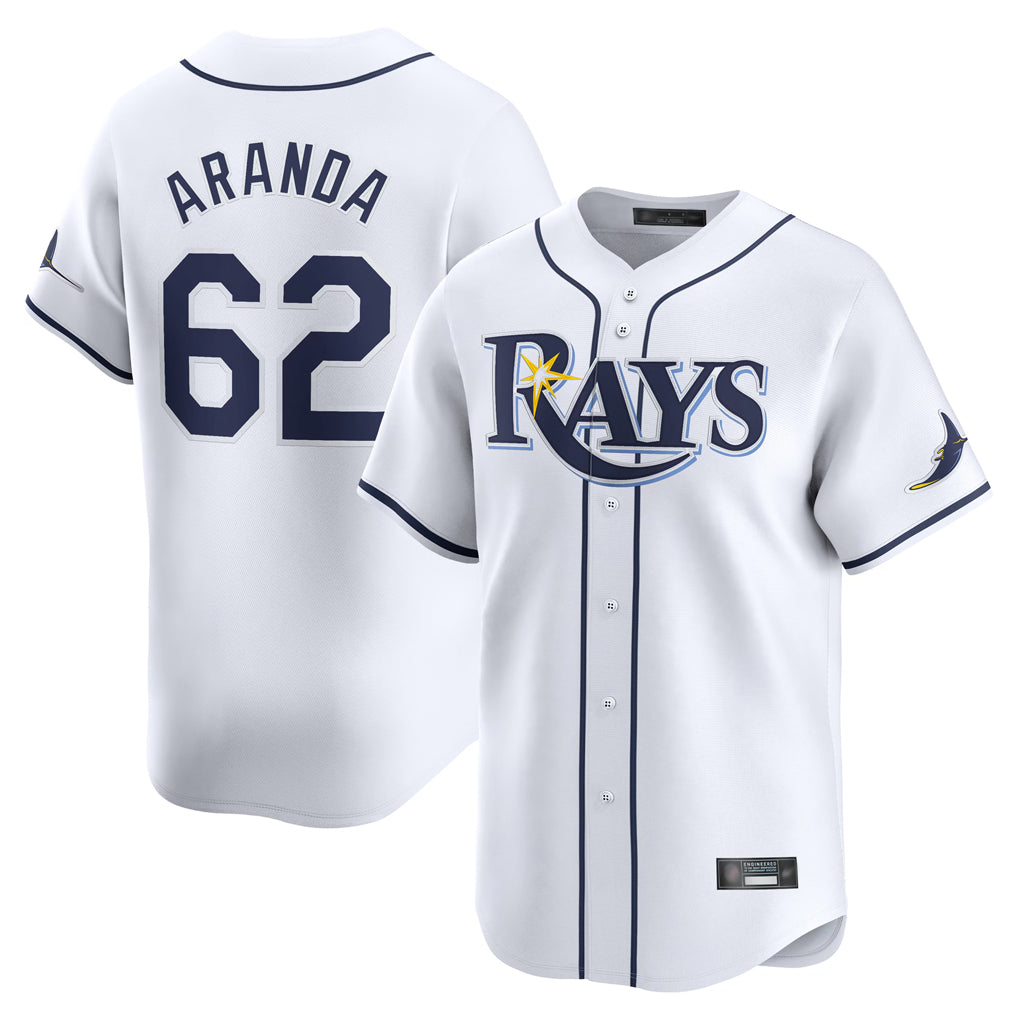 Johmsee T.Bay Rays #62 Jonathan Aranda Player White Home Limited Stitched Jerseys