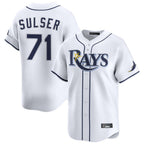 Johmsee T.Bay Rays #71 Cole Sulser Player White Home Limited Stitched Jerseys